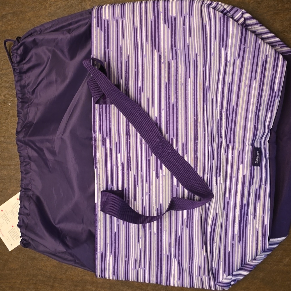 Thirty-One Quick Cinch Thermal - Purple Geo Stripe